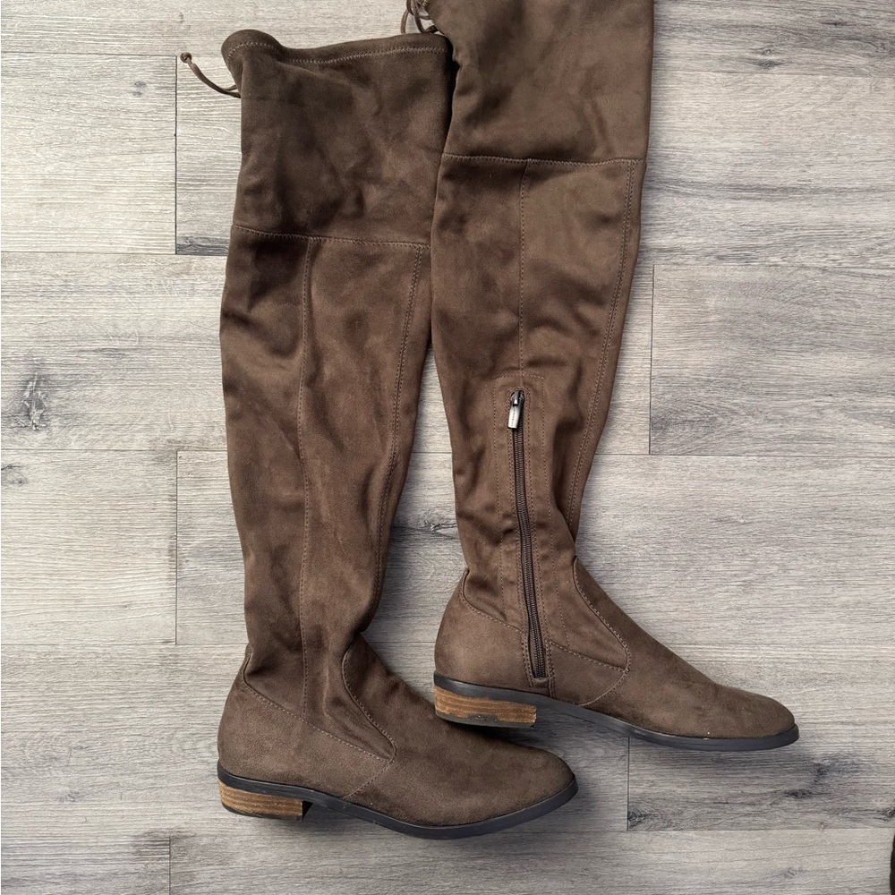 Vince Camuto Brown Suade Over-the-Knee Boots